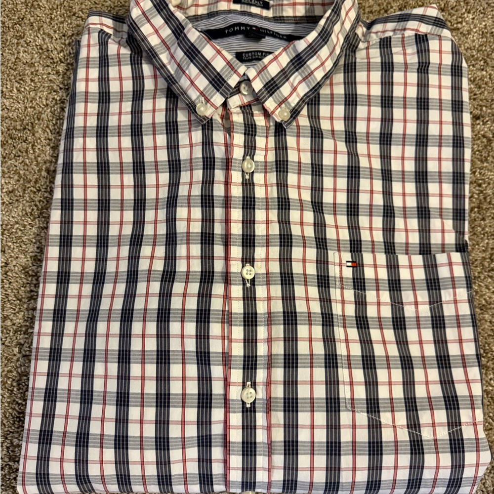 Tommy Hilfiger Men's Checkered Shirt - Navy, Red, White